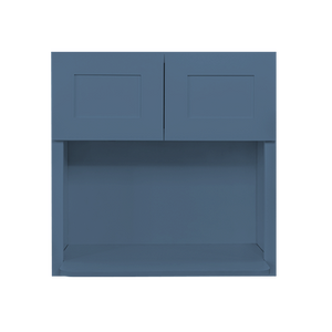 Lancaster Blue Wall Microwave Cabinet 2 Doors No Shelf