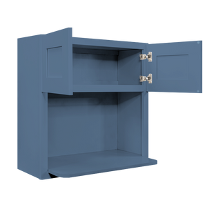 Lancaster Blue Wall Microwave Cabinet 2 Doors No Shelf