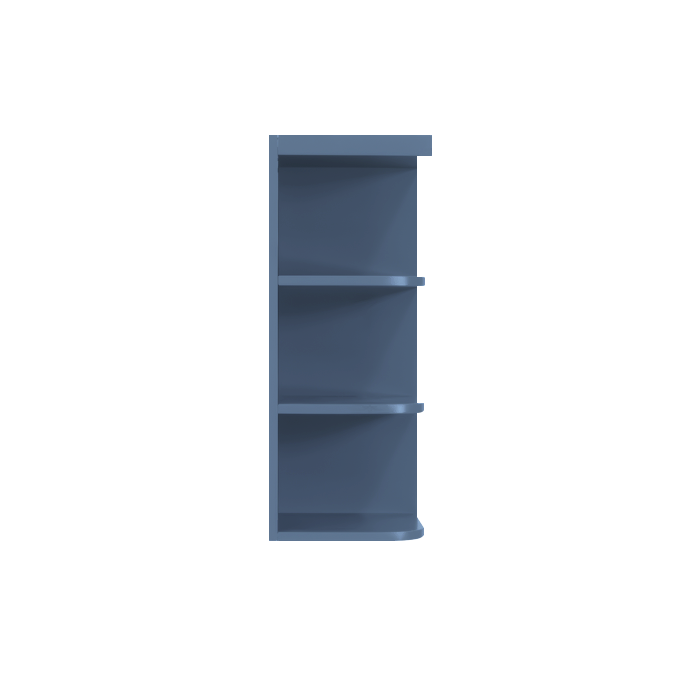 Lancaster Blue Wall Open End Shelf No Door 2 Fixed Shelves (Right)