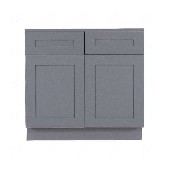 Lancaster Gray Base Cabinet 2 Drawers 2 Doors 1 Adjustable Shelf