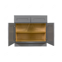 Load image into Gallery viewer, Lancaster Gray Base Cabinet 2 Drawers 2 Doors 1 Adjustable Shelf