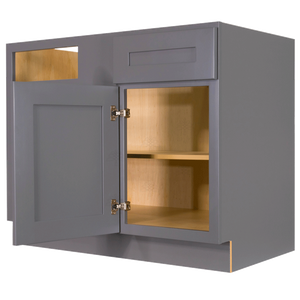 Lancaster Gray Base Blind Corner Cabinet 1 Drawer 1 Door