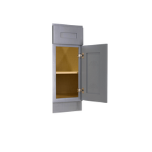 Load image into Gallery viewer, Lancaster Gray Base End Angle Cabinet 1 Fake Drawer 1 Door Adjustable Shelf (Right)