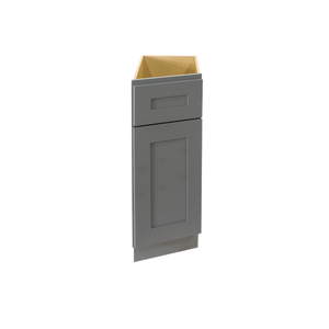 Lancaster Gray Base End Angle Cabinet 1 Fake Drawer 1 Door Adjustable Shelf (Right)