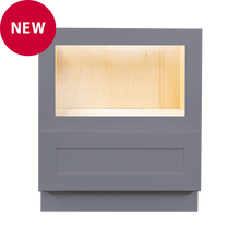 Load image into Gallery viewer, Lancaster Gray Shaker Base Microwave with Drawer Cabinet