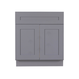 Lancaster Gray Sink Base Cabinet 1 Dummy Drawer 2 Doors