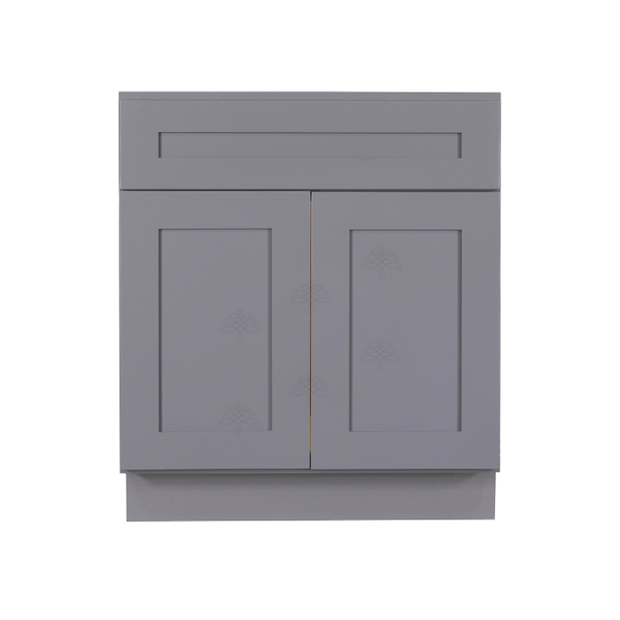 Lancaster Gray Sink Base Cabinet 1 Dummy Drawer 2 Doors