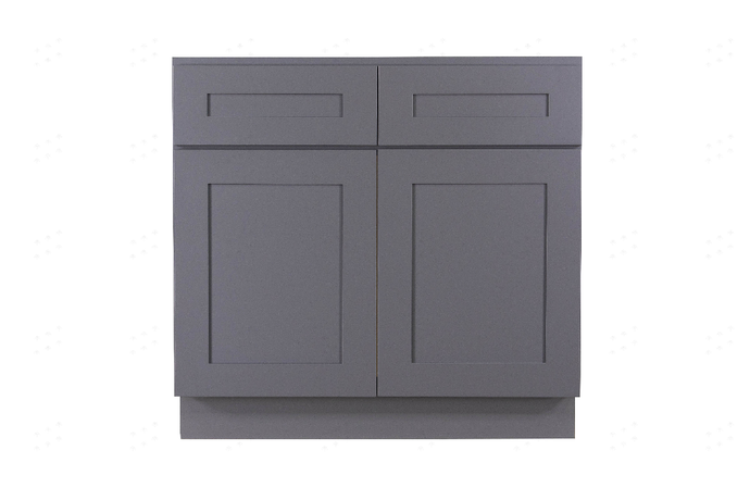 Lancaster Gray Sink Base Cabinet 2 Dummy Drawer 2 Doors