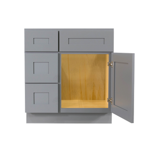 Lancaster Gray Vanity Sink Base Cabinet 1 Dummy Drawer 1 Door (Left)