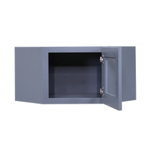 Load image into Gallery viewer, Lancaster Gray Wall Diagonal Mullion Door Cabinet 1 Door No Shelf Glass Not Included