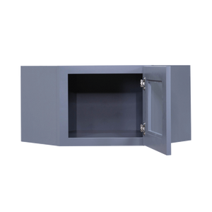 Lancaster Gray Wall Diagonal Mullion Door Cabinet 1 Door No Shelf Glass Not Included