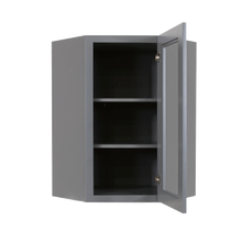 Load image into Gallery viewer, Lancaster Gray Wall Diagonal Mullion Door Cabinet 1 Door 2 Adjustable Shelves Glass not Included