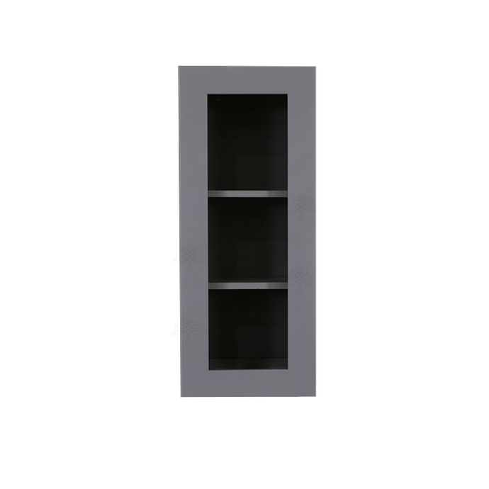 Lancaster Gray Wall Mullion Door Cabinet 1 Door 2 Adjustable Shelves Glass not Included