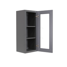 Load image into Gallery viewer, Lancaster Gray Wall Mullion Door Cabinet 1 Door 2 Adjustable Shelves Glass not Included