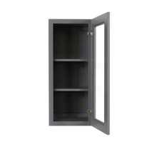 Load image into Gallery viewer, Lancaster Gray Mullion Door Cabinet 1 Door 2 Adjustable Shelves Glass not Included