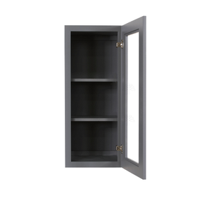 Lancaster Gray Mullion Door Cabinet 1 Door 2 Adjustable Shelves Glass not Included