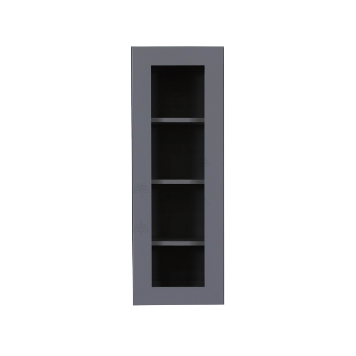 Lancaster Gray Wall Mullion Door Cabinet 1 Door 3 Adjustable Shelves Glass not Included