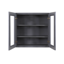Load image into Gallery viewer, Lancaster Gray Wall Mullion Door Cabinet 2 Door 2 Adjustable Shelves Glass not Included