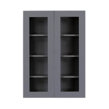 Load image into Gallery viewer, Lancaster Gray Wall Mullion Door Cabinet 2 Doors 3 Adjustable Shelves Glass not Included