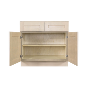 Lancaster Stone Wash Base Cabinet 2 Drawers 2 Doors 1 Adjustable Shelf