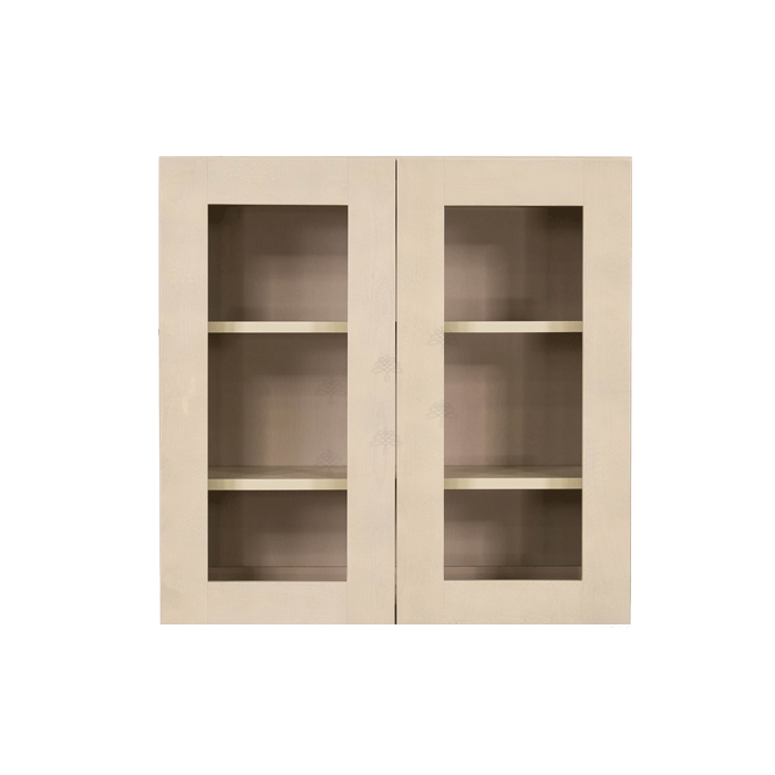 Lancaster Stone Wash Wall Mullion Door Cabinet 2 Door 2 Adjustable Shelves Glass not Included