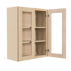 Lancaster Stone Wash Wall Mullion Door Cabinet 2 Doors 2 Adjustable Shelves Glass not Included