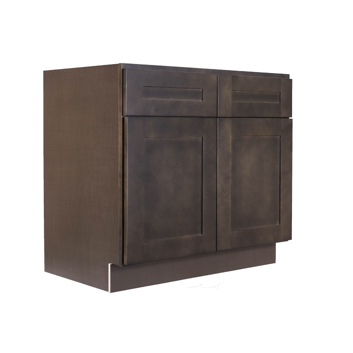 Lancaster Vintage Charcoal Base Cabinet 2 Drawers 2 Doors 1 Adjustable Shelf