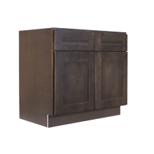 Load image into Gallery viewer, Lancaster Vintage Charcoal Base Cabinet 2 Drawers 2 Doors 1 Adjustable Shelf