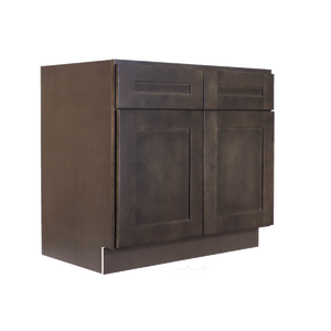 Lancaster Vintage Charcoal Base Cabinet 2 Drawers 2 Doors 1 Adjustable Shelf