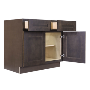 Lancaster Vintage Charcoal Base Cabinet 2 Drawers 2 Doors 1 Adjustable Shelf