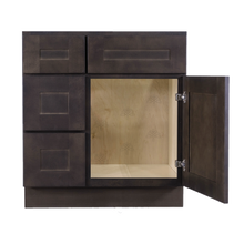 Load image into Gallery viewer, Lancaster Vintage Charcoal Vanity Sink Base Cabinet 1 Dummy Drawer 1 Door (Left)