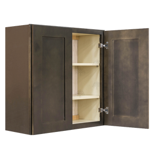 Lancaster Vintage Charcoal Wall Cabinet 2 Doors 2 Adjustable Shelves With 30-inch Height
