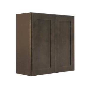 Lancaster Vintage Charcoal Wall Cabinet 2 Doors 2 Adjustable Shelves With 30-inch Height