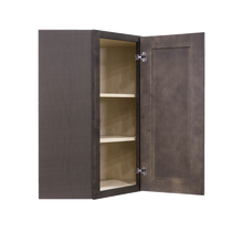 Load image into Gallery viewer, Lancaster Vintage Charcoal Wall Diagonal Corner 1 Door 2 Adjustable Shelves