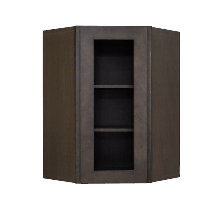 Lancaster Vintage Charcoal Wall Diagonal Mullion Door Cabinet 1 Door 2 Adjustable Shelves Glass not Included