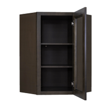 Load image into Gallery viewer, Lancaster Vintage Charcoal Wall Diagonal Mullion Door Cabinet 1 Door 2 Adjustable Shelves Glass not Included