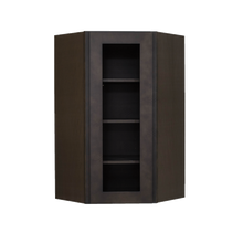 Load image into Gallery viewer, Lancaster Vintage Charcoal Wall Diagonal Mullion Door Cabinet 1 Door 3 Adjustable Shelves Glass not Included