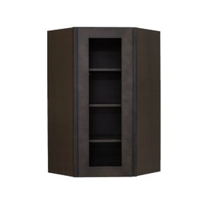 Lancaster Vintage Charcoal Wall Diagonal Mullion Door Cabinet 1 Door 3 Adjustable Shelves Glass not Included