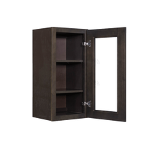 Load image into Gallery viewer, Lancaster Vintage Charcoal Wall Mullion Door Cabinet 1 Door 2 Adjustable Shelves Glass not Included