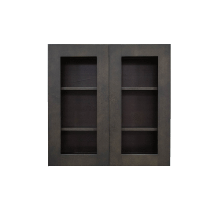 Lancaster Vintage Charcoal Wall Mullion Door Cabinet 2 Door 2 Adjustable Shelves Glass not Included