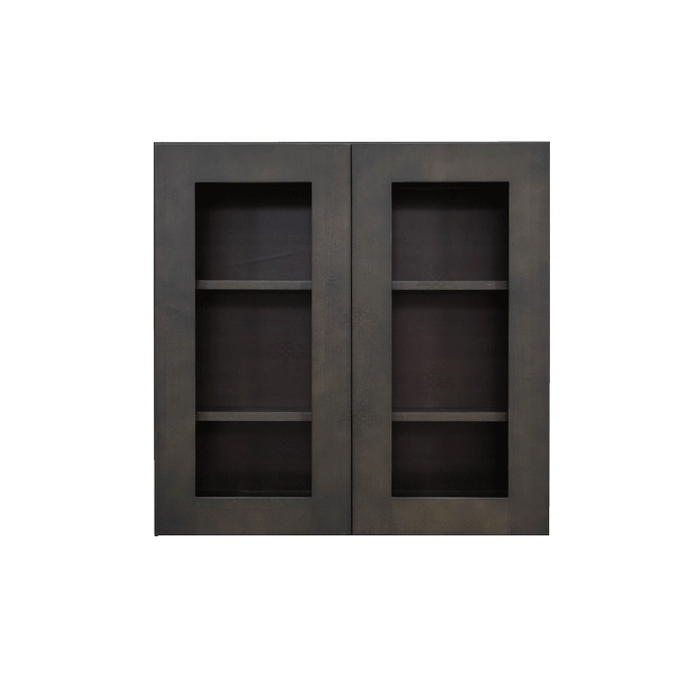 Lancaster Vintage Charcoal Wall Mullion Door Cabinet 2 Door 2 Adjustable Shelves Glass not Included