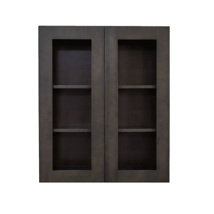 Lancaster Vintage Charcoal Wall Mullion Door Cabinet 2 Doors 2 Adjustable Shelves Glass not Included