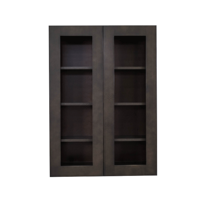 Lancaster Vintage Charcoal Wall Mullion Door Cabinet 2 Doors 3 Adjustable Shelves Glass not Included