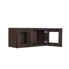Load image into Gallery viewer, Lancaster Vintage Charcoal Wall Mullion Door Cabinet 2 Doors No Shelf Glass Not Included
