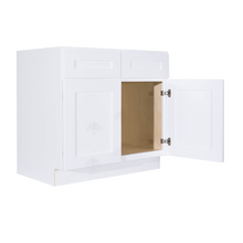 Load image into Gallery viewer, Lancaster Shaker White Sink Base Cabinet 2 Dummy Drawers 2 Doors