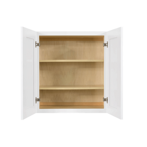 Lancaster Shaker White Wall Cabinet 2 Doors 2 Adjustable Shelves With 30-inch Height