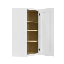 Load image into Gallery viewer, Lancaster Shaker White Wall Diagonal Corner 1 Door 3 Adjustable Shelves