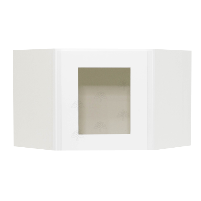 Lancaster White Wall Diagonal Mullion Door Cabinet 1 Door No Shelf Glass Not Included