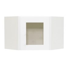 Load image into Gallery viewer, Lancaster White Wall Diagonal Mullion Door Cabinet 1 Door No Shelf Glass Not Included