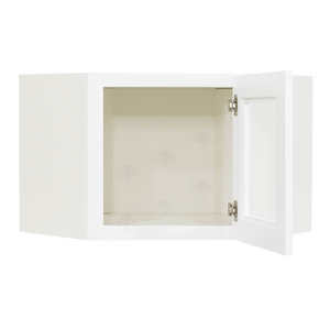 Lancaster White Wall Diagonal Mullion Door Cabinet 1 Door No Shelf Glass Not Included